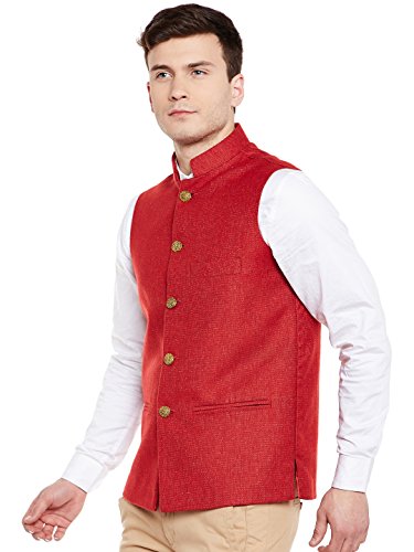 Image of WINTAGE Men's Tweed Bandhgala Festive Nehru Jacket Waistcoat -7 Colors