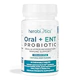 Oral Probiotics for Upper Respiratory Immune Health, Strep Throat, Tonsil Stones, ENT - 6 Bn CFU Dental Probiotics with L. Reuteri, L. Plantarum, Rhamnosus & BLIS K12-45 Chewable Tablets