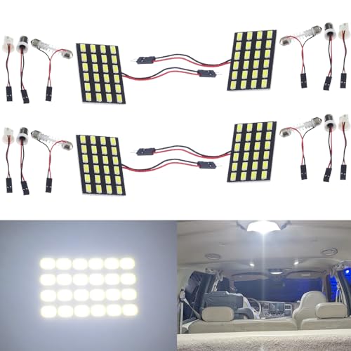 LUYED LED Car Panel Interior Lights 4 x 960LM White Super Bright 5630 24 SMD Ba9s 194 DE3175 211-2 Replacement Panel Interior Dome Map LED Lights(Include 3 Adapter)