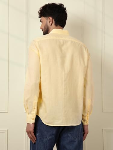 Image of WROGN Men's Linen Blend Shirt | Solid Styles | Slim Fit