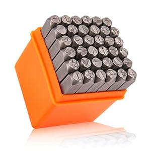 Metal Letter Punch Set 1/4 (6mm) – 36PCS Steel Metal Stamp Number & Letter Punch Set for Imprinting Metal Stamping, Plastic, Wood, Leather