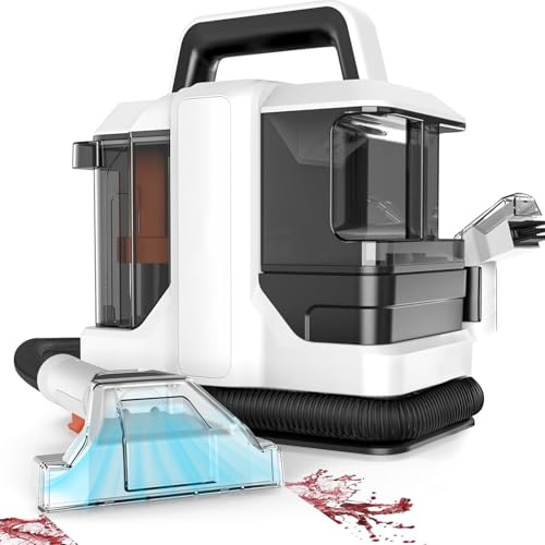 Portable Carpet Cleaner Machine - 450W Wet and Dry Vacuum for Upholstery 1880ml Water Tank 11Kpa Powerful Suction