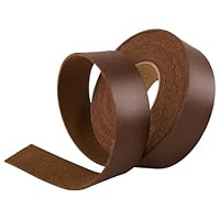 yumcute Braun Lederriemen, 2.6cm×3m Lederband Breit, 1,8mm Dicke Lederstreifen Lederband Flach, Kunstlederband für Handgemachte DIY, Tasche Riemen und Haustier Halsband