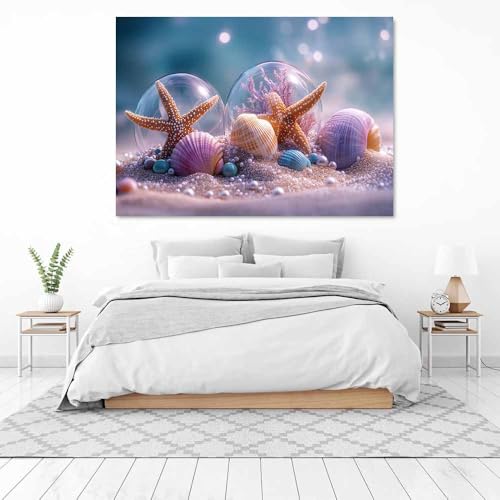 Déco abstraite moderne violette QUSAAOU toile océan