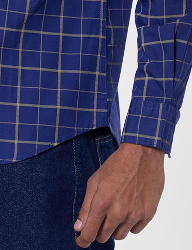 Image of The Indian Garage Co Men Slim Fit Checkered Full Sleeves Cutaway Collar Casual Shirt