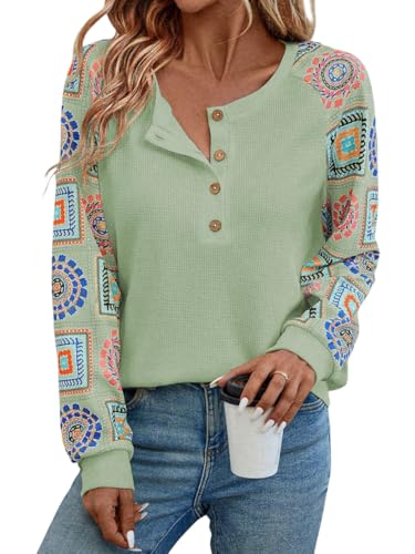 Image of Women's Floral Print Round Neck Full Sleeve TOP || Women Top's || Tops for Womens|| Women Long sleevetops