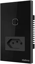 Tomada com Interruptor Inteligente Wi-Fi ETS 2001 Preto Intelbras