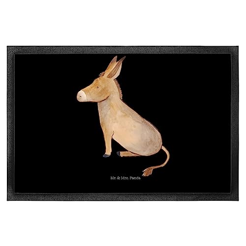Mr. & Mrs. Panda 50 x 75 cm Fußmatte Esel - Geschenk, Lebensziel, Weisheit, lustige Sprüche,...