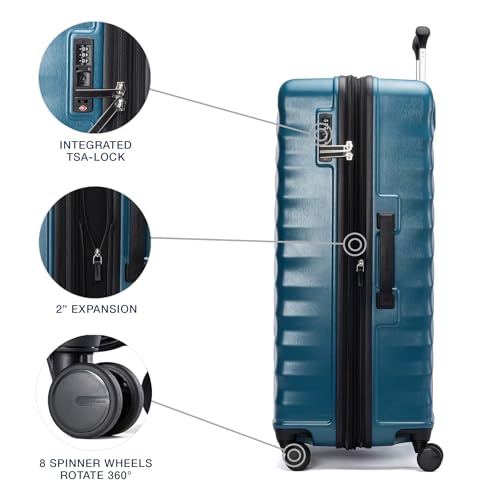 Image of Travelpro Maxlite Air V2 Hardside Expandable Checked Luggage, 8 Spinner Wheels, Lightweight Hard Shell Suitcase, TSA lock, Teal, Checked Large 28-Inch