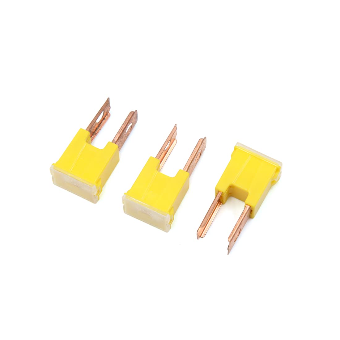 AERBNYEQP 3pcs Yellow Plastic Box 60A 32V Male Straight Long Blades PAL Fuse for Auto Car