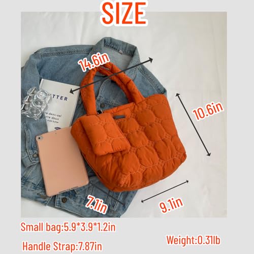 Puffy Tote Bag Padded Puffer Lattice Handbags for Women Large Quilted Shoulder Bag Padding Trendy Luxury Bag2