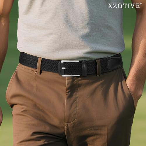 Image of XZQTIVE Braided Stretch Belt Mens Gift Elastic Woven Belt for Golf Casual Pants Shirts Jeans
