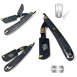 Cut Throat Folding Knife Straight Edge Multi-Purpose Shaving Razor in Stylish Updated Design – Barbershop Professional Level Straight Edge Razor – Full Double Edge Blade Holder – Light and Durable