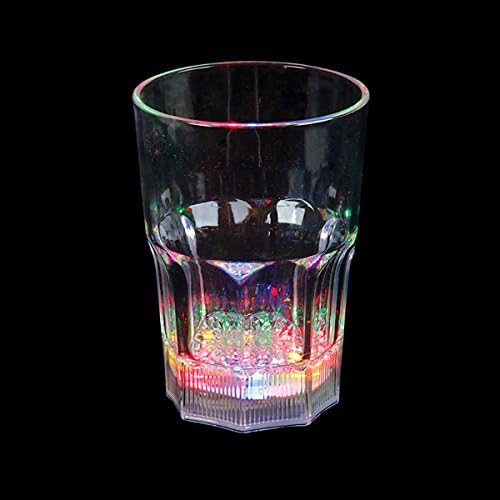 12-Pack of Light-Up 12 oz Flashing Juice/Water Cup, Flashing Acrylic Multi-Color LED Light-Up Novelty Party Favor
