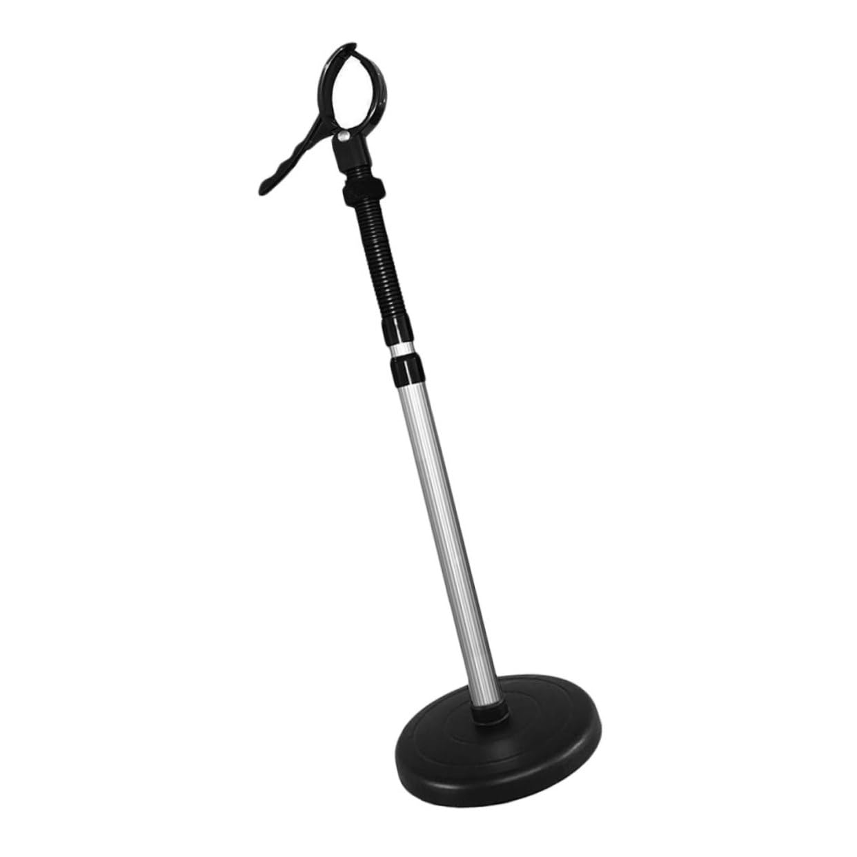 Baluue Soporte para Secador de Pelo de Mesa Negro con Rotación 360° | Aleación y Goma, Ventosa de Fijación, Instalación Sencilla, Uso Manos Libres para Peinado y Secado