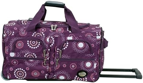 Rockland 22" Polyester Rolling Duffel Bag, Purple Pearl