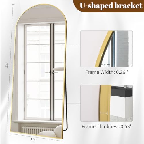 Image of Koonmi 71x30 Arched Full Length Mirror, Floor Mirror with Stand