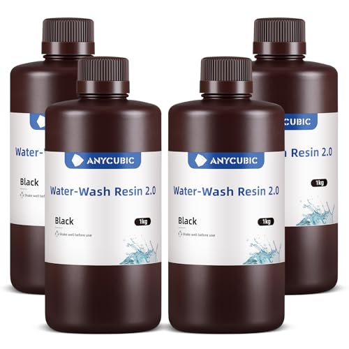ANYCUBIC Water Washable 3D Printer Resin 2.0 with Easy Post-Processing, High Precision and High Resilience, Low Odor and Anti-Yellowing 3D …