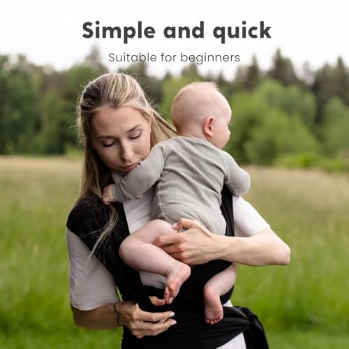 cuddlebug hands-free baby carrier - soft amp stretchy wrap for newborn to toddler 7-35 lbs - one-size-fits