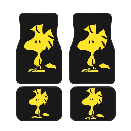 スヌーピー カーマット 4点セット フロアマット 車 軽/普通車 1台分 フロント2枚 リヤ2枚 丸洗いOK ズレ防止加工 防水 汚れ防止 アニメ グッズ キャラクター プレゼント MBKIF46