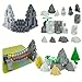 Classic Building Rock Bulk, Rockery Panel 4x10x6 Medium Symmetric 20 Piece, Compatible with Lego Parts and Pieces: (Color:Light Gray)