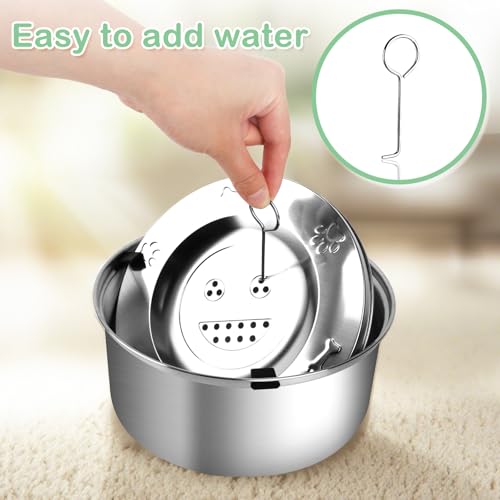 TOSAVGA Wassernapf Hund Ohne Sabbern, 3L Hundenapf Edelstahl, Anti Schlabber Wassernapf, Auslaufsicherer Hundenapf, Spülmaschinenfest, für Grosse & Sloppy Hunde