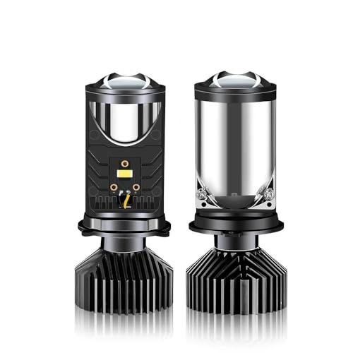 Image of LBINGOYBM Y6D H4 LED Projector Headlight Bulbs - 80W Dual High Low Beam, 20000LM, 12-24V, Plug & Play, Waterproof, Car & Motorcycle
