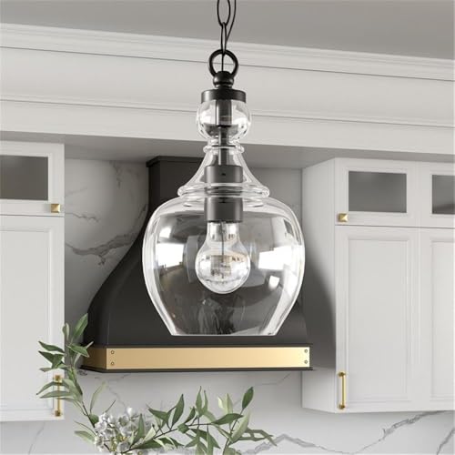 Image of Henn&Hart 7 inch Pendant Light Fixture with 6' Adjustable Cord, Black