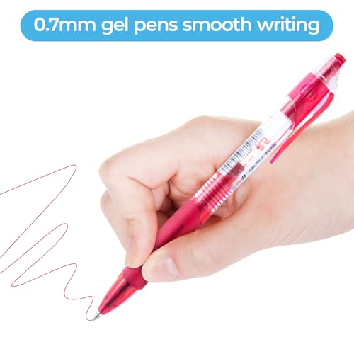 M&G Juego de 8 bolígrafos de gel multicolor 0.7mm retráctiles miniatura 3