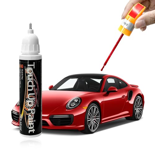MTRPS Touch Up Paint Pen for Cars, 2 in 1 Quick Drying Touch Up Pen Lasting Auto Scratch Remover, 0.4 Fl Oz Color Accurate Paint Pens Quick & Easy Solution to Repair Scratches (Red)