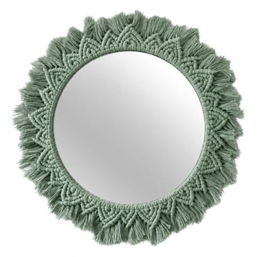 Image of Handmade Macrame Wall Mirror for Home Decor 17 x 17 Inch, 1-Piece (Style 18)