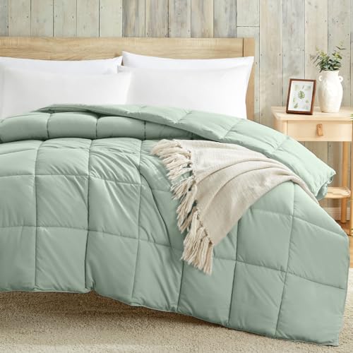 Image of Homelike Moment Comforters Queen Size - Green Duvet Insert Down Alternative Bed Queen Comforter, Lightweight Bedding Comforter Full Size Quilted Soft All Season Solid Green