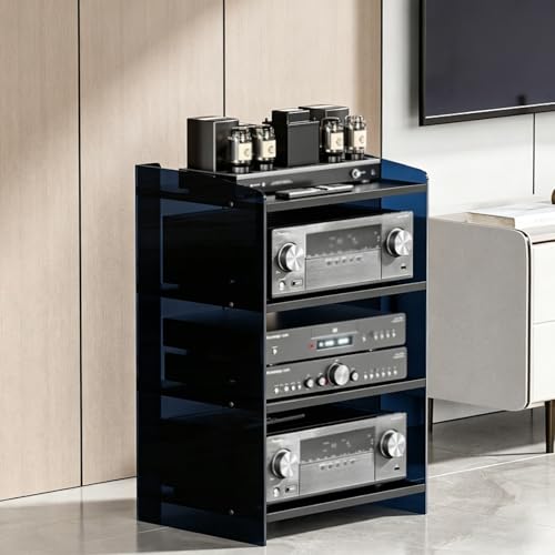 Support audio AV design à 3 couches en acrylique robuste avec étagères modulables - 2