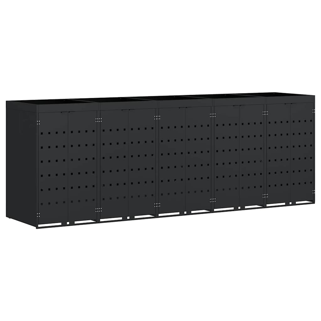 Almacenamiento de Cubos Wheelie para 5 Cubos Negro,Casa y jardín,Productos del hogar,Accesorios para contenedores de residuos,Soportes para contenedores de residuos,116.2kg-3394741