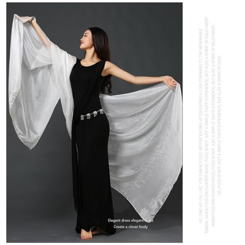 Nimiman Women 100% Real Silk Belly Dance Veils Dancing Hand Scarves Gradual Color Adult Size4