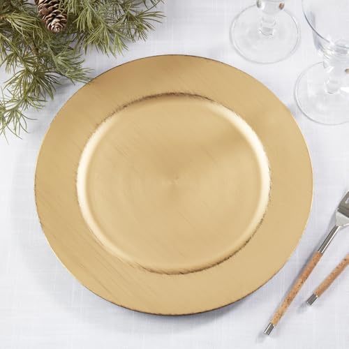 Platos Decorativos Modernos Dorados 13 Pulgadas, Set x4 miniatura 2