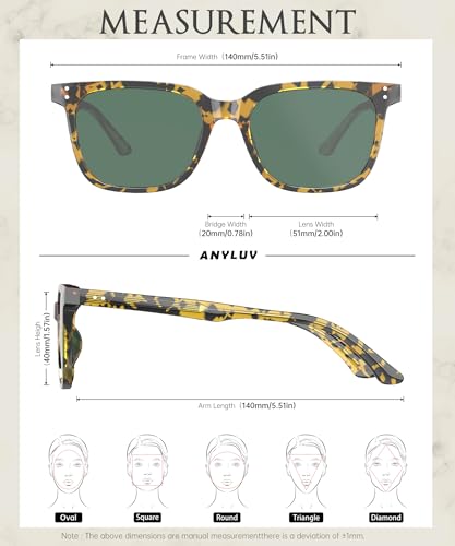 Image of ANYLUV Womens Sunglasses Polarized Sunglasses for Women, Trendy Woman Polarized Ultraviolet Protection Travel