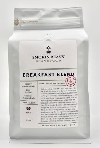 Smokin Beans Breakfast Blend Café en Grano Tostado Medio 454 g miniatura 1