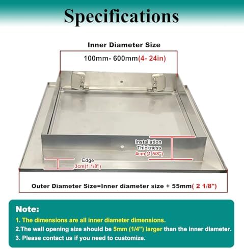 Stainless Steel Access Panel - Universal Outdoor Kitchen BBQ Island Door, Plumbing Access Hatch with Durable Metal Push Latch, 700x700mm - Weatherproof & Secure Access Solution