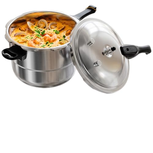 Image of WantJoin 4QT Aluminum Pressure Cooker w /Release Valve & Multiple Protective Devices,Pressure Canner Compatible with Gas & Induction Cooker,Canner Rack Included