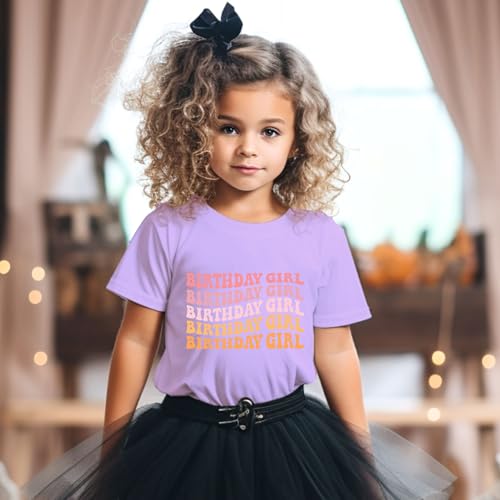 Image of Birthday Shirt Girls Toddler T-Shirts Unicorn Mermaid Birthday Tees Little Kids Top Outfit White Pink 2nd 3rd 4th 5th 6th 7th