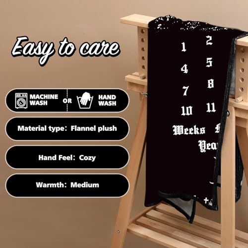 Image of Halloween Monthly Milestone Bats Blanket - Soft Baby Growth Chart Photography Prop Background - 47 inch x 40 inch