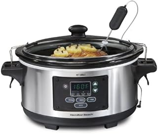 Hamilton Beach Set'n Forget Programmable Slow Cooker With Temperature Probe, 6-Quart (33969A)