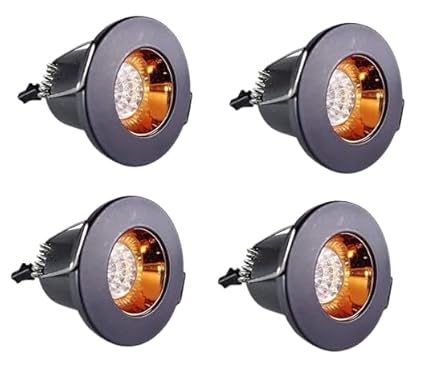 Alwys Black Body LED Ceiling COB Spot, Focus, Down Ceiling Light, Round, Ceiling Pop Light 3.5cm Diameter (Warm White) (Pack of 4) (3 Watt)(Aluminium)