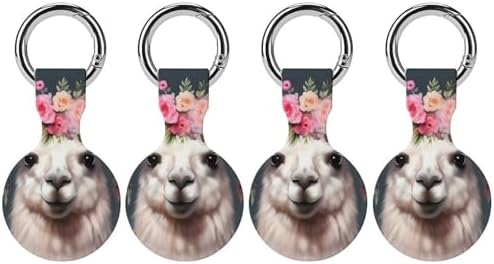 Cute Alpaca Silicone Protective Case Tracker Shockproof Cover Tracker Holder Protector Compatible for Airtag 4PCS