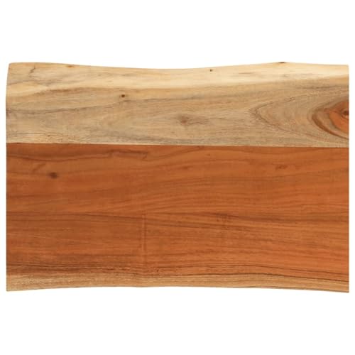 vidaXL Tischplatte, Holzplatte Rechteckig, Massivholzplatte für Bartisch Beistelltisch Esstisch, Ersatztischplatte, 70x40x3,8cm Massivholz Akazie Baumkante