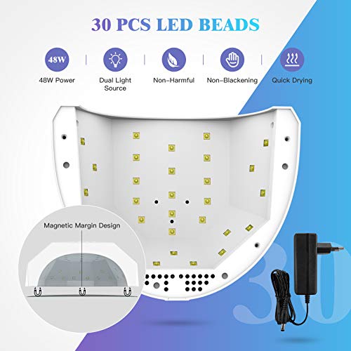 Nagellampe,Carttiya UV LED Lampe für Gelnägel,Nageltrockner mit 30/60/120s Timer,Infrarot Sensor,[Nagellack-Halter… – Bild 5