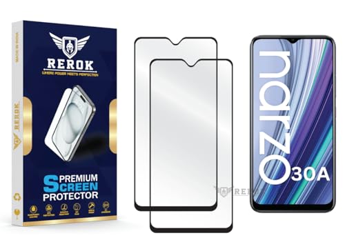 Image of Gorilla Tempered Glass Screen Protector Compatible with Realme Narzo 30A [Pack of 2] | Edge-to-Edge, Bubble-Free, Case Friendly, Easy Installation Kit