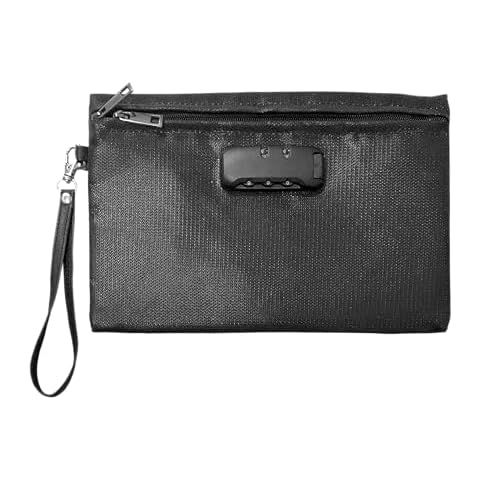Panda Planner Fire Resistant Document Bag with Lock - 10.6" x 6.7" Water-Resistant Bag with Zipper for Home, Office, and Travel - Portable Money Bag for Documents, Cards and Valuables (Small) Cover