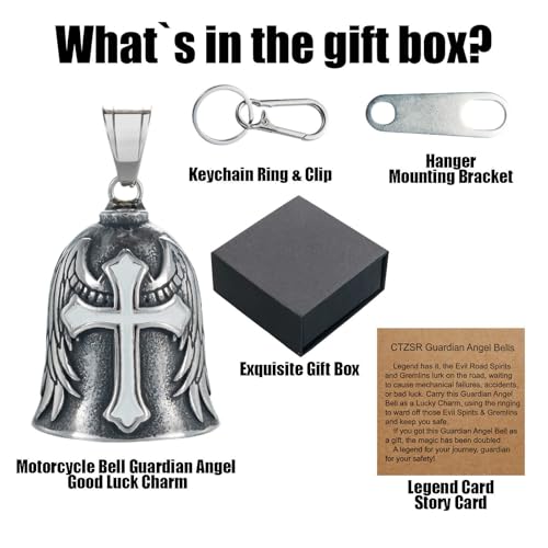 Image of Motorcycle Bell Guardian Angel Gremlin Lucky Charm Gift For Riders